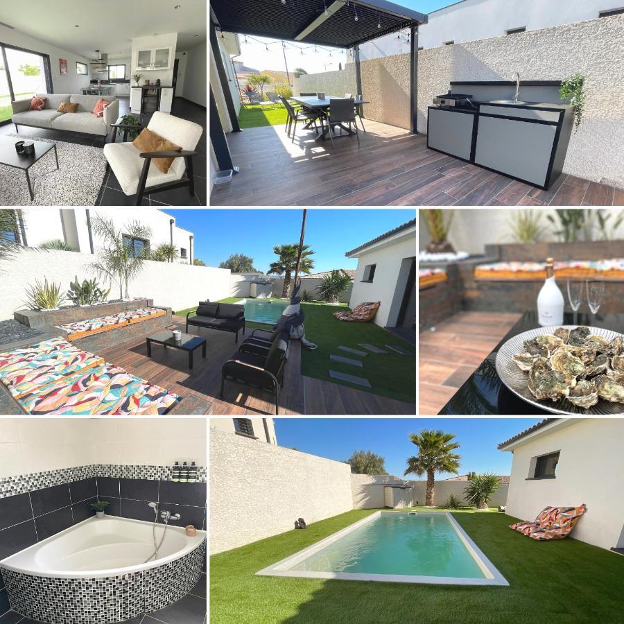 Villa Contemporaine Avec Piscine Chauffee Proche Des Plages Sauvian Dış mekan fotoğraf